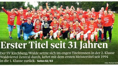 NÖN-Bericht zum Meistertitel NÖN-Bericht zum Meistertitel